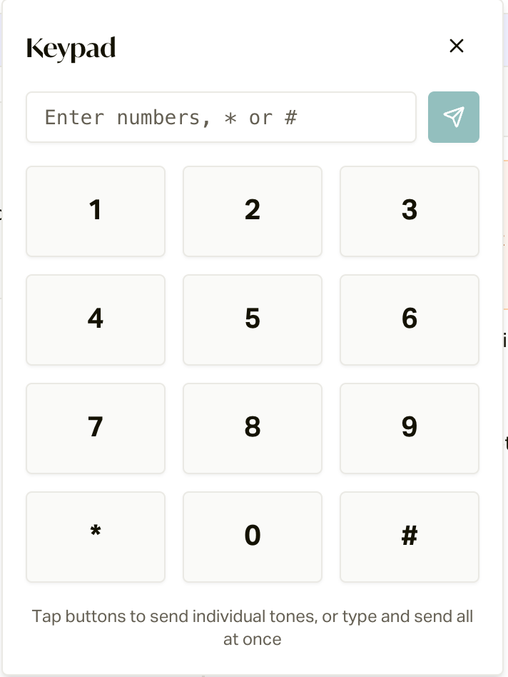 The in-call keypad